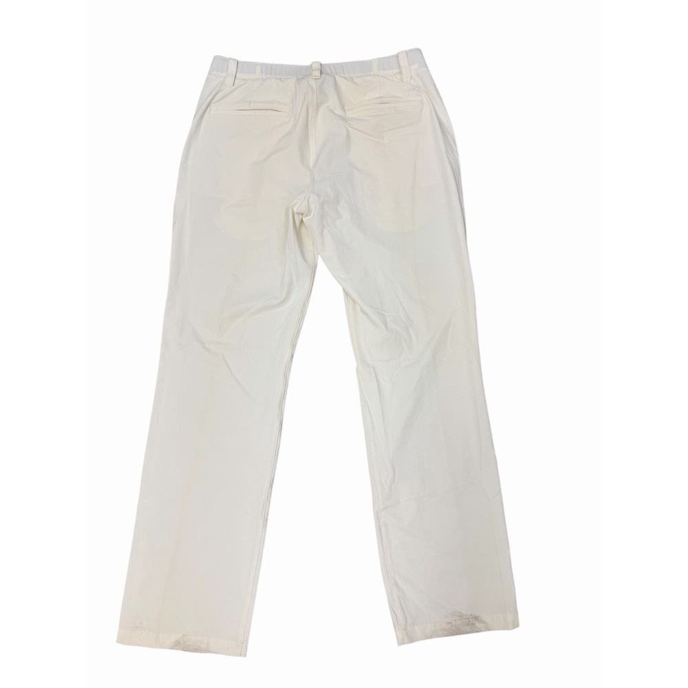 Under Armour Loose Fit White Golf Pants Men's 36x32 Flat Front Chino Style - Picture 2 of 5
